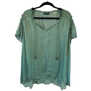 T Tahari Plus Size Green Top